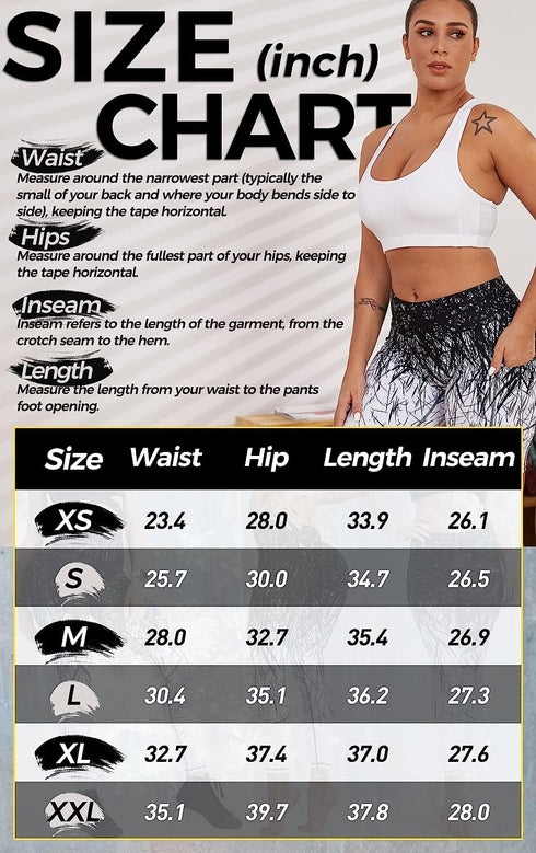 Women's Yoga Pants Printed Running Tights,Workout Running Leggings Tummy Control